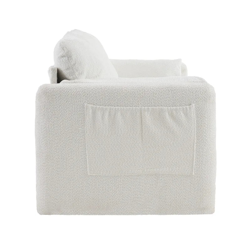 3-Sitzer-Sofa, 77, Chenille-Couch - luxuriöses Sofa mit drei Sitzplätzen, hochdichten Schaumstoffpolstern und tiefer Sitzfläche fürs Wohnzimmer
