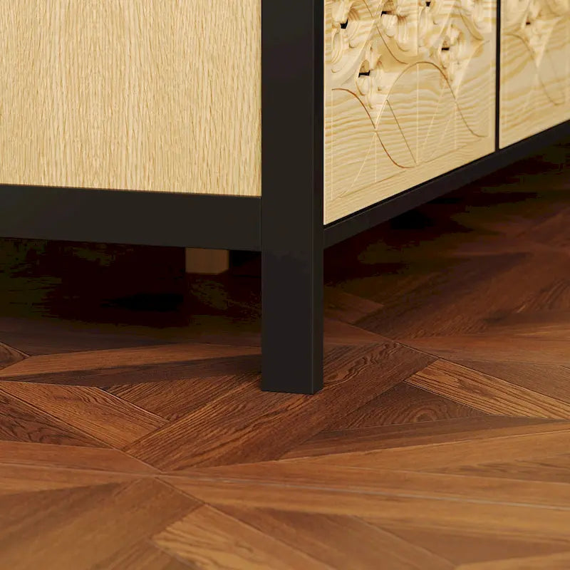 Elegante Kommode mit kunstvollen Schnitzereien und durchbrochenem Design, 9 Schubladen - Eleganz trifft Funktionalität