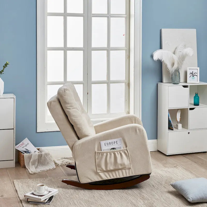 Modernes Relaxsofa mit manueller Liegefunktion, verstellbarer Relaxsessel, gepolstertes Einzelsofa mit Taschen für Wohnzimmer und Schlafzimmer