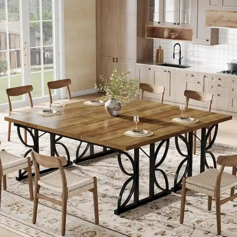 Esstisch für 6 Personen, 71, Esstisch im Landhausstil mit Metallgestell