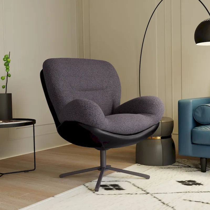 Moderner Chenille-Bürostuhl mit 360°-Drehfunktion und Metallgestell