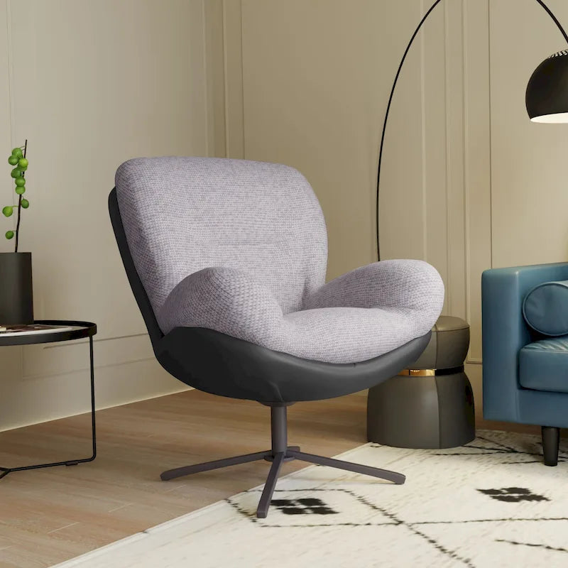 Moderner Chenille-Bürostuhl mit 360°-Drehfunktion und Metallgestell