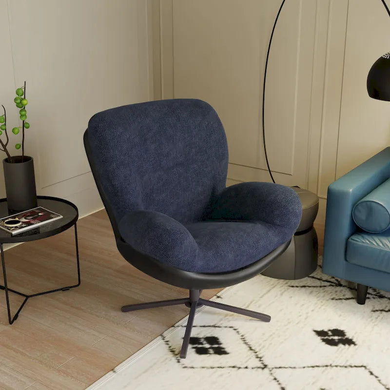 Moderner Chenille-Bürostuhl mit 360°-Drehfunktion und Metallgestell