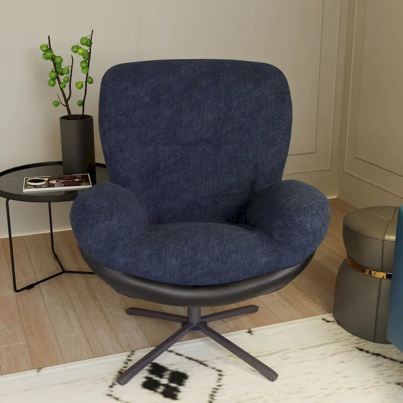 Moderner Chenille-Bürostuhl mit 360°-Drehfunktion und Metallgestell