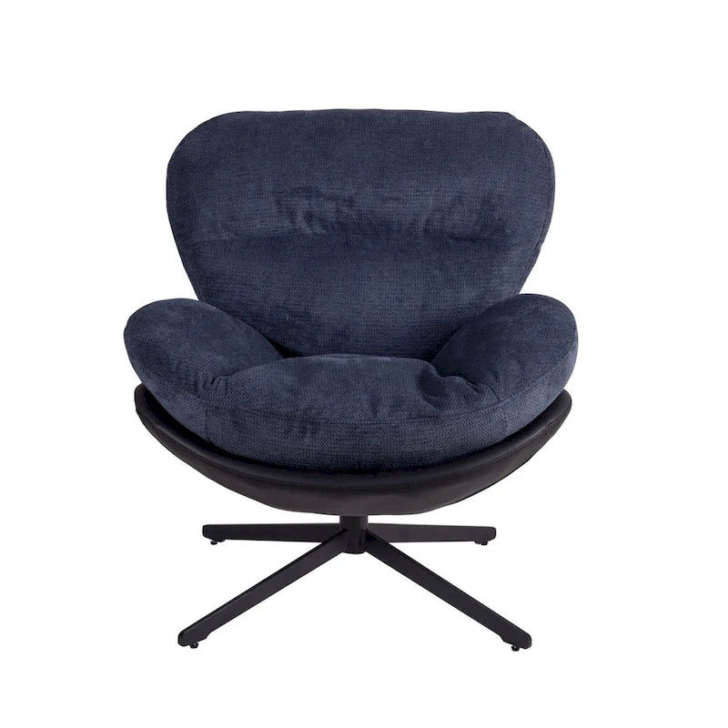 Chaise de bureau moderne en chenille, pivotante à 360°, avec piètement en métal