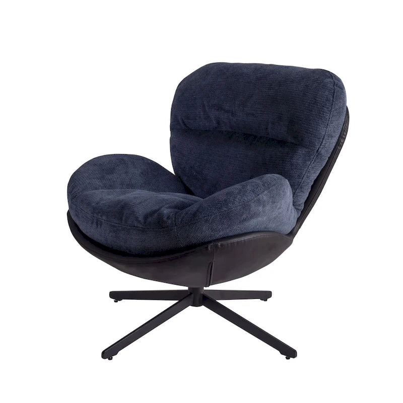 Chaise de bureau moderne en chenille, pivotante à 360°, avec piètement en métal