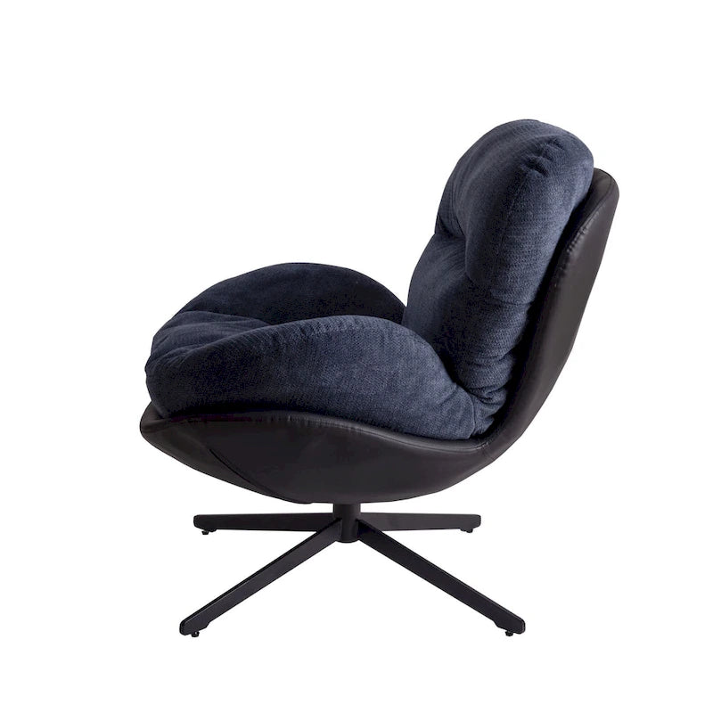 Chaise de bureau moderne en chenille, pivotante à 360°, avec piètement en métal