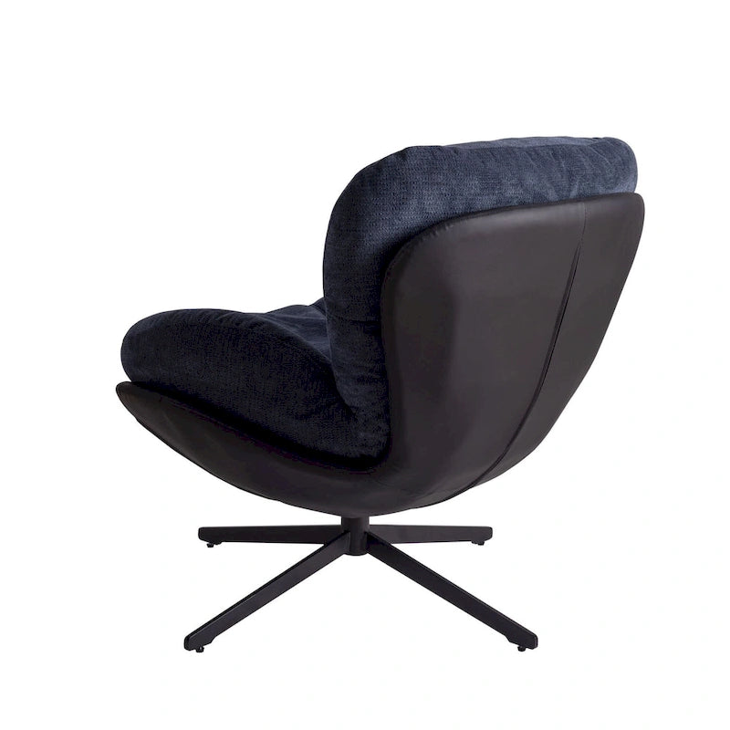 Chaise de bureau moderne en chenille, pivotante à 360°, avec piètement en métal