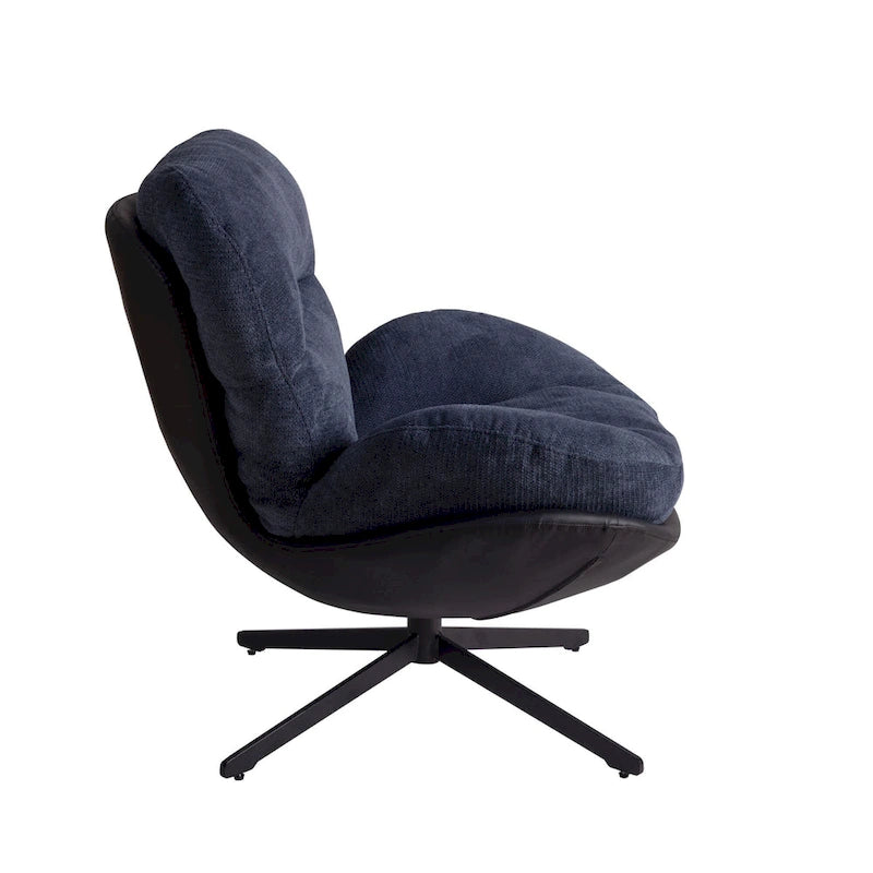 Chaise de bureau moderne en chenille, pivotante à 360°, avec piètement en métal