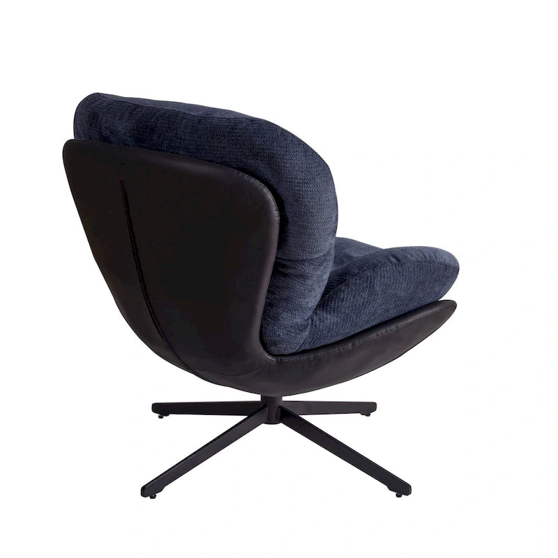 Chaise de bureau moderne en chenille, pivotante à 360°, avec piètement en métal
