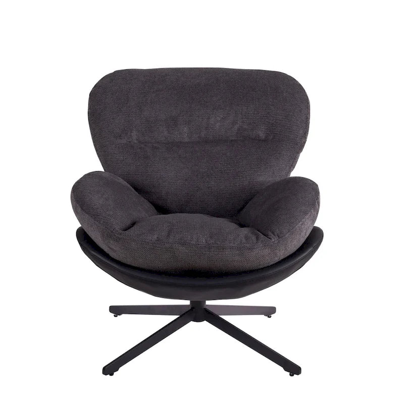 Chaise de bureau moderne en chenille, pivotante à 360°, avec piètement en métal