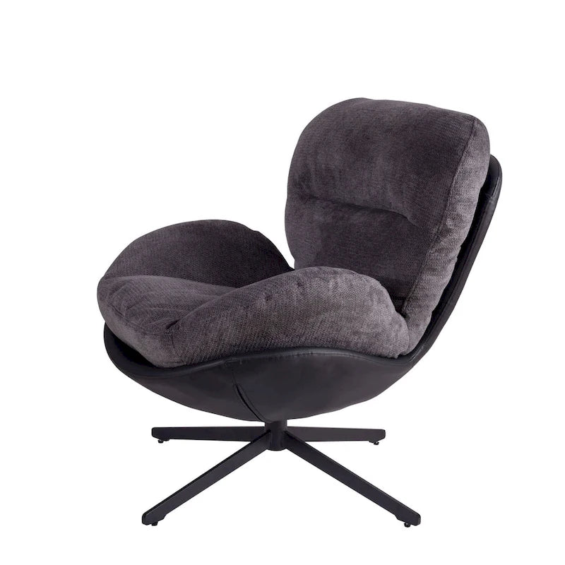 Chaise de bureau moderne en chenille, pivotante à 360°, avec piètement en métal