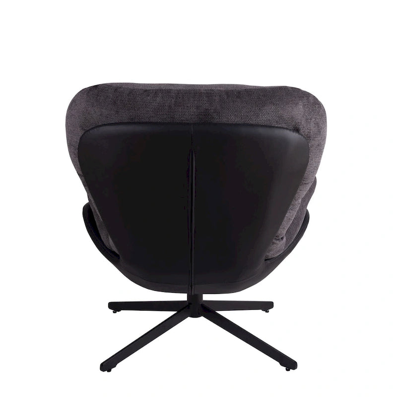 Chaise de bureau moderne en chenille, pivotante à 360°, avec piètement en métal