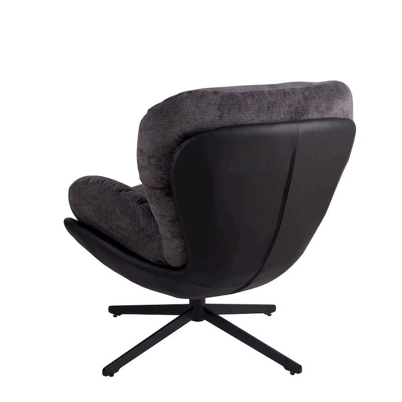 Chaise de bureau moderne en chenille, pivotante à 360°, avec piètement en métal