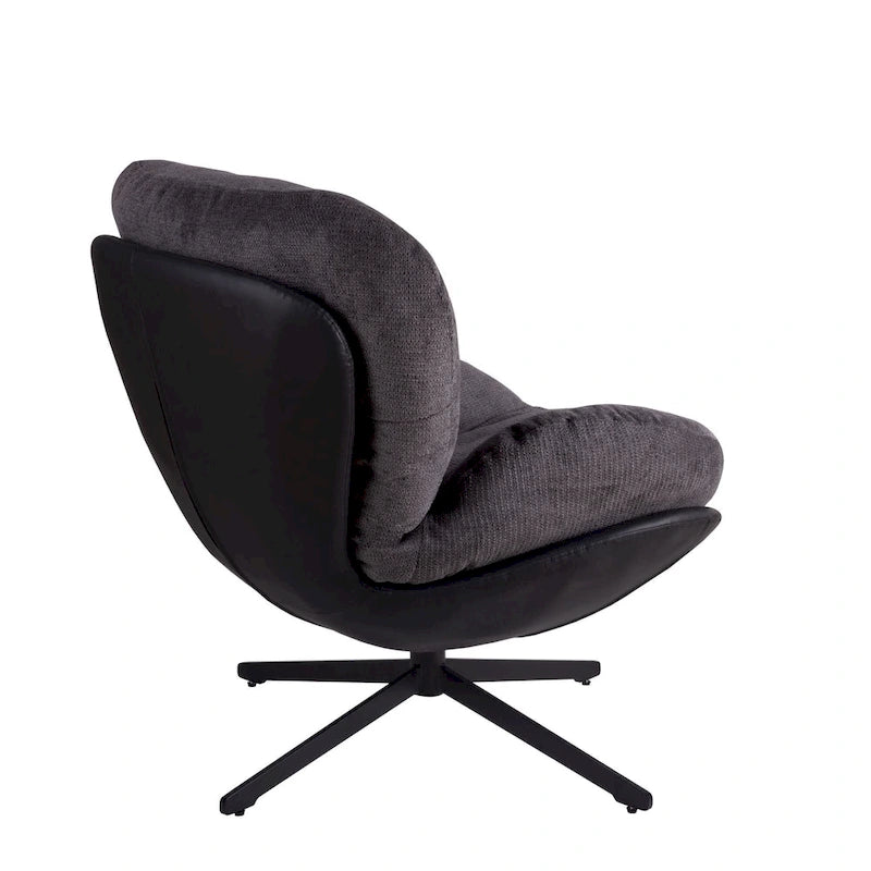Chaise de bureau moderne en chenille, pivotante à 360°, avec piètement en métal