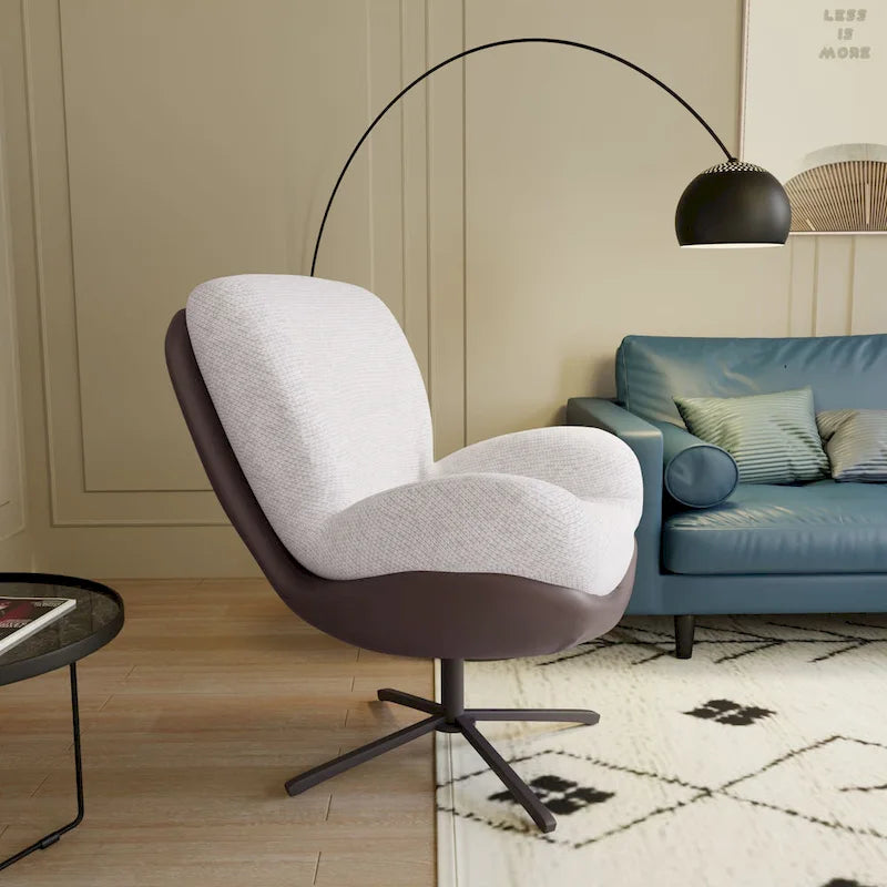 Chaise de bureau moderne en chenille, pivotante à 360°, avec piètement en métal