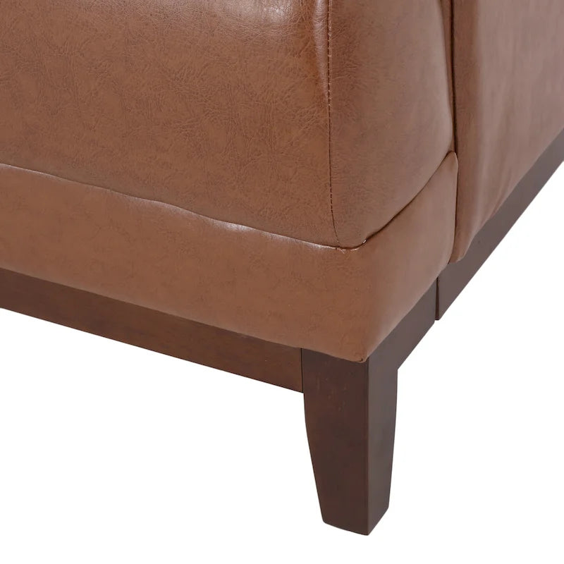 Sofá moderno de 3 plazas con capitoné de botones y patas de madera, de 80.75, para sala de estar