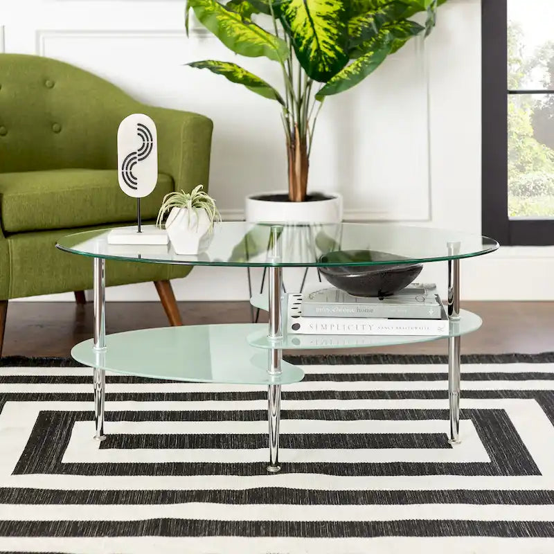 Table basse moderne en verre dépoli de 38
