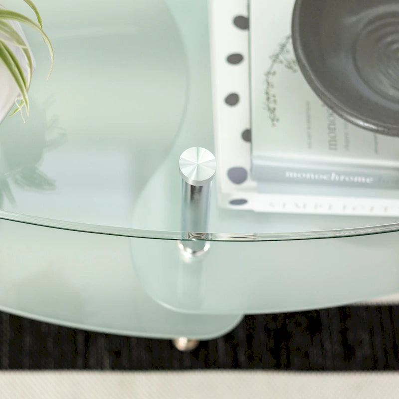 Table basse moderne en verre dépoli de 38
