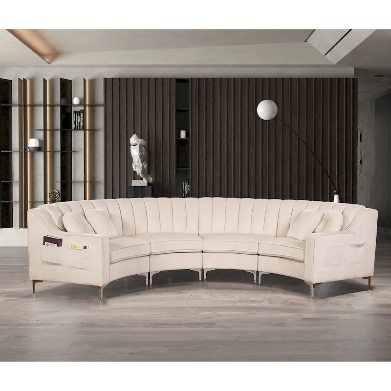 Canapés et sofas en velours, 4 places, de forme ronde