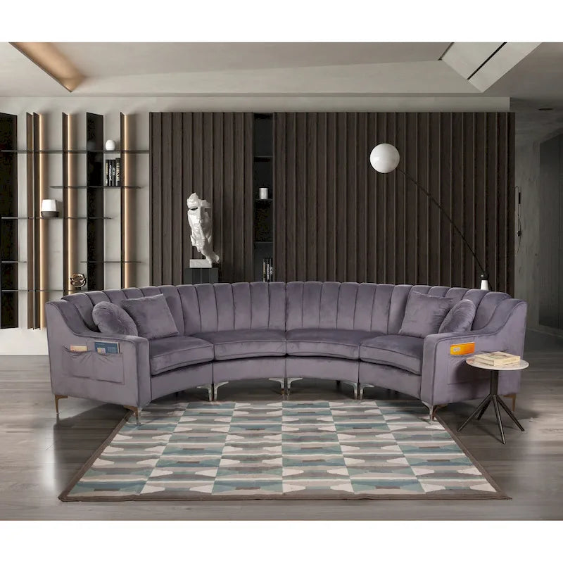 Canapés et sofas en velours, 4 places, de forme ronde