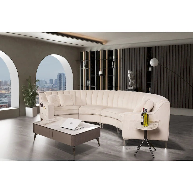 Canapés et sofas en velours, 4 places, de forme ronde
