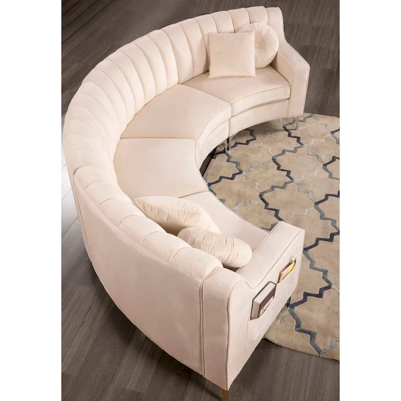 Canapés et sofas en velours, 4 places, de forme ronde