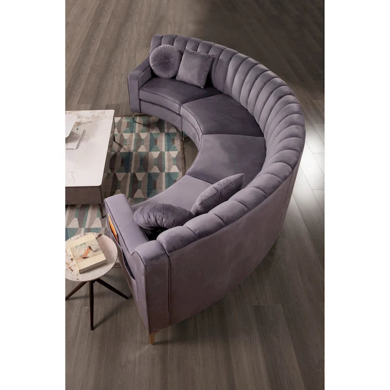 Canapés et sofas en velours, 4 places, de forme ronde