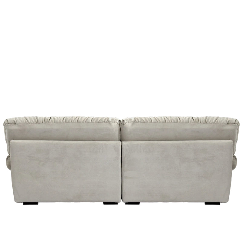 89 Modernes Ecksofa mit Armlehnen, Samtstoff, Sofa für das Wohnzimmer