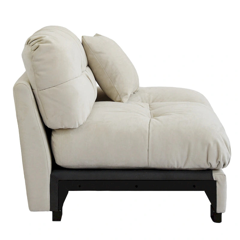 89 Modernes Ecksofa mit Armlehnen, Samtstoff, Sofa für das Wohnzimmer