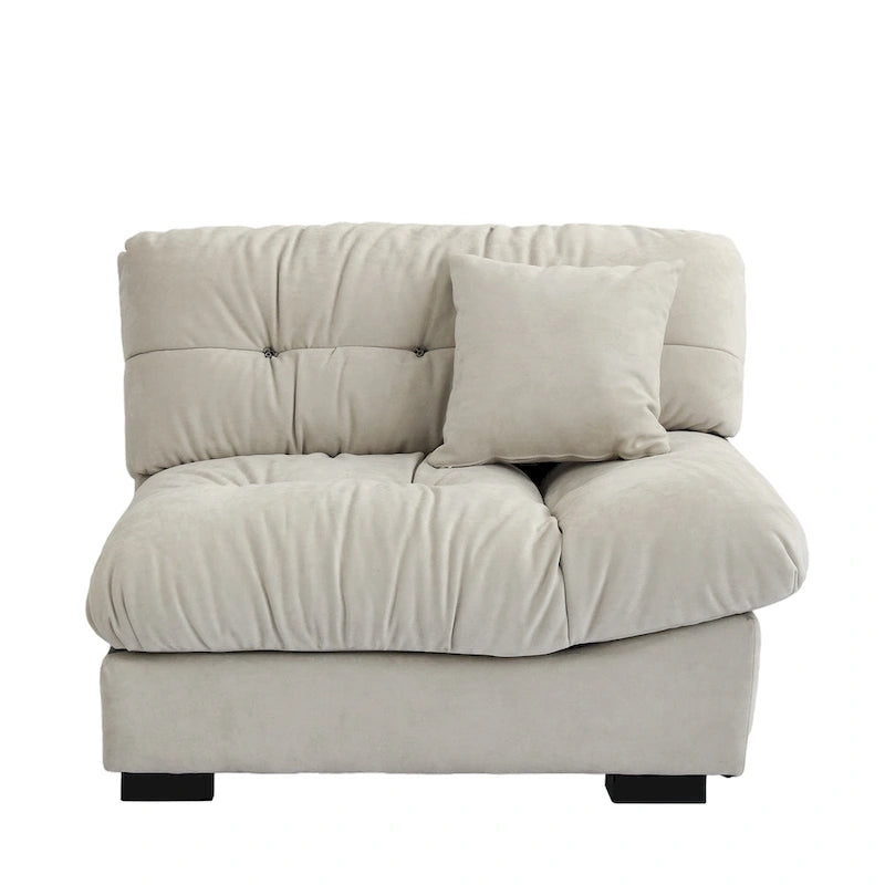 89 Modernes Ecksofa mit Armlehnen, Samtstoff, Sofa für das Wohnzimmer