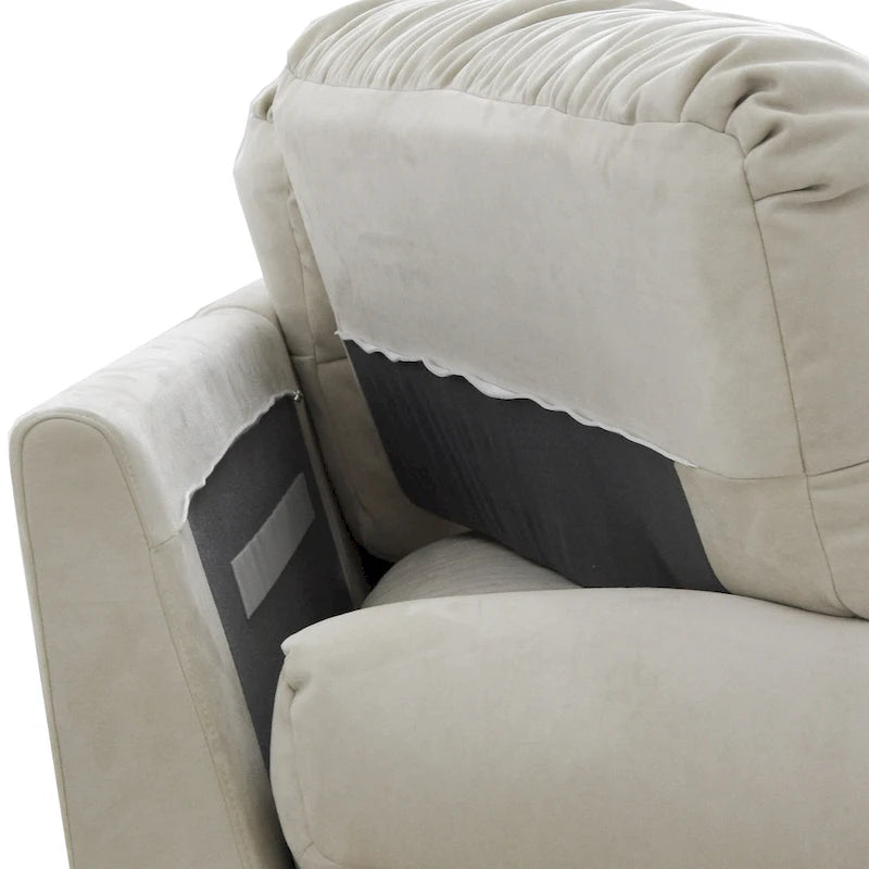89 Modernes Ecksofa mit Armlehnen, Samtstoff, Sofa für das Wohnzimmer