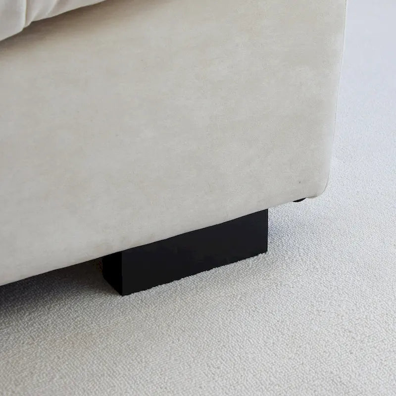 89 Modernes Ecksofa mit Armlehnen, Samtstoff, Sofa für das Wohnzimmer