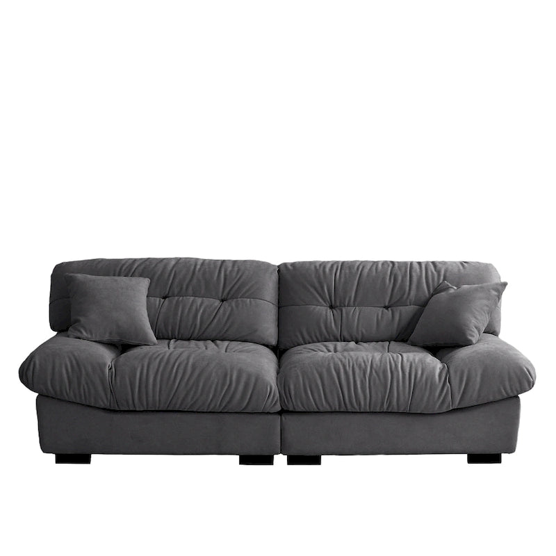 89 Modernes Ecksofa mit Armlehnen, Samtstoff, Sofa für das Wohnzimmer