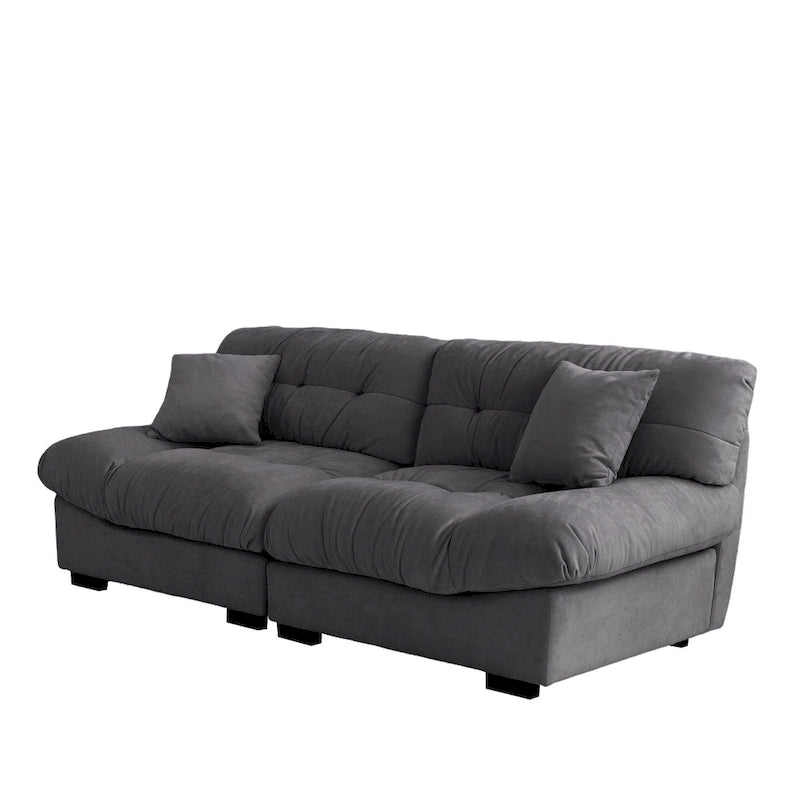 89 Modernes Ecksofa mit Armlehnen, Samtstoff, Sofa für das Wohnzimmer