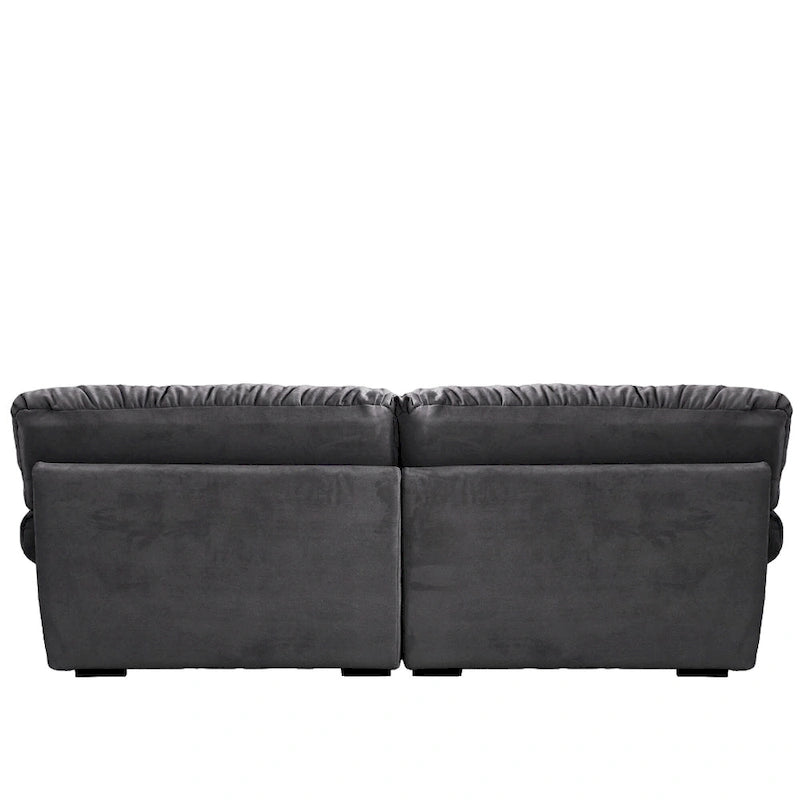 89 Modernes Ecksofa mit Armlehnen, Samtstoff, Sofa für das Wohnzimmer