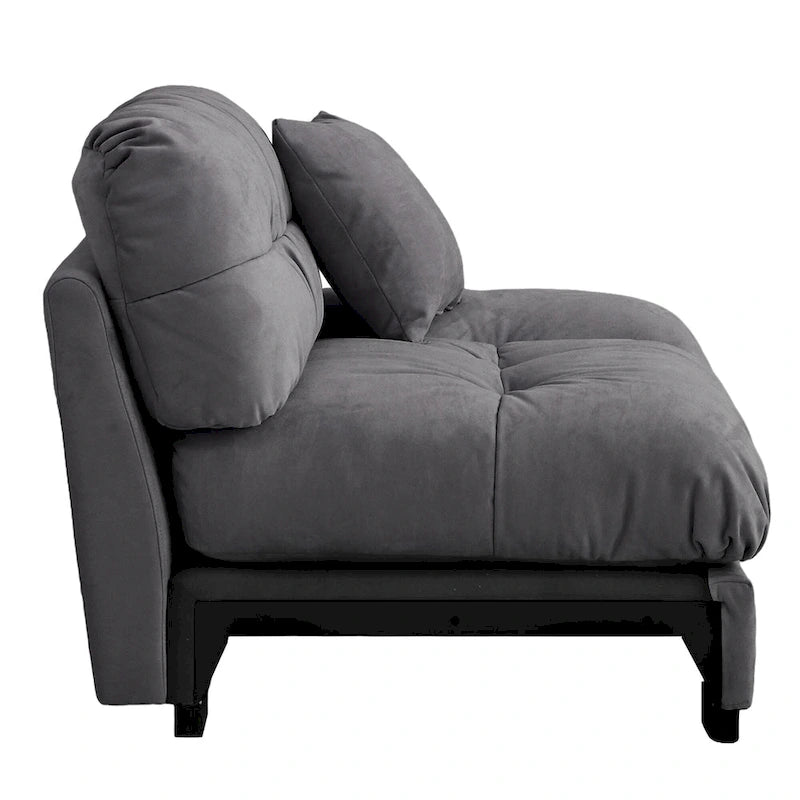 89 Modernes Ecksofa mit Armlehnen, Samtstoff, Sofa für das Wohnzimmer