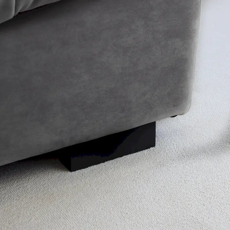 89 Modernes Ecksofa mit Armlehnen, Samtstoff, Sofa für das Wohnzimmer