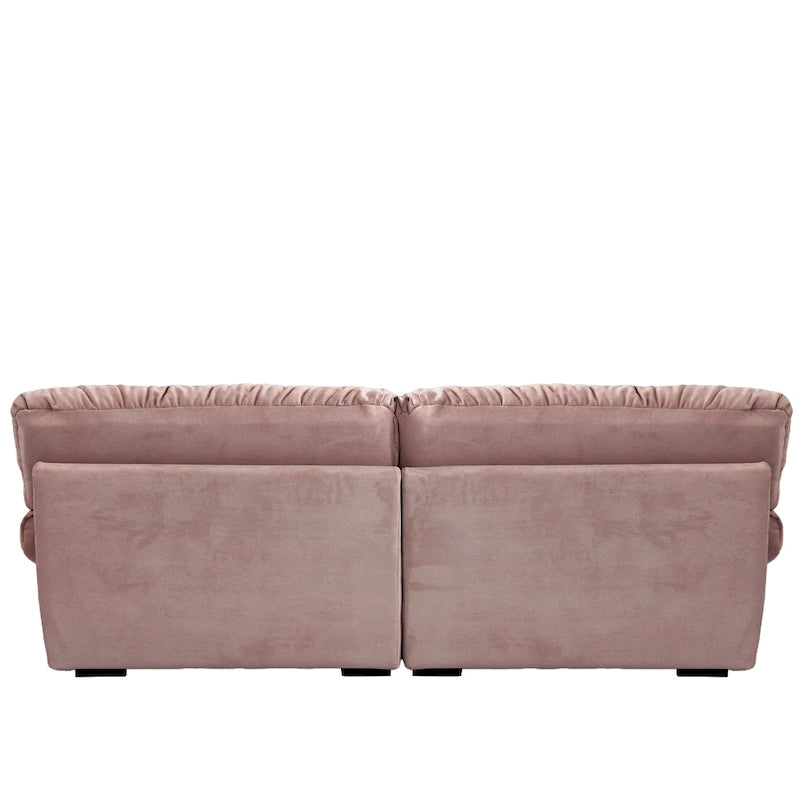 89 Modernes Ecksofa mit Armlehnen, Samtstoff, Sofa für das Wohnzimmer