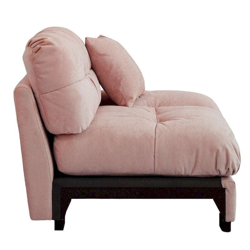 89 Modernes Ecksofa mit Armlehnen, Samtstoff, Sofa für das Wohnzimmer