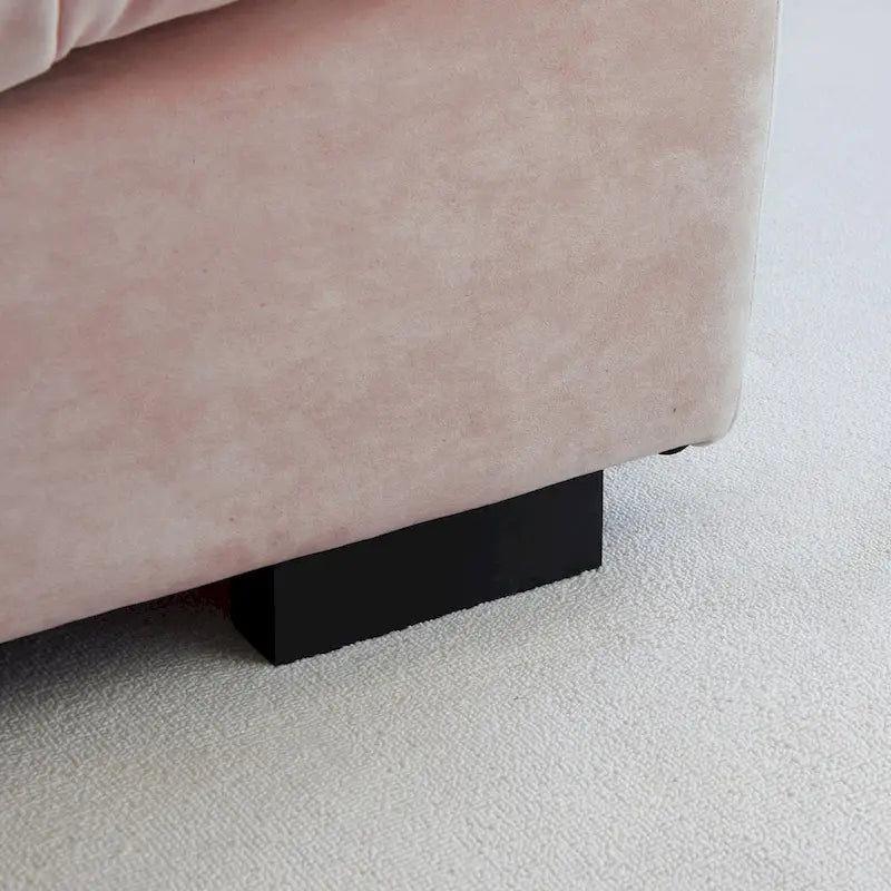 89 Modernes Ecksofa mit Armlehnen, Samtstoff, Sofa für das Wohnzimmer