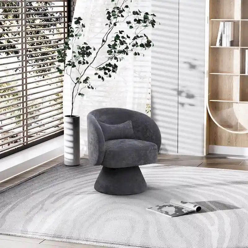 Moderne drehbare Kuschelsessel in Fassform mit 360-Grad-Drehfunktion