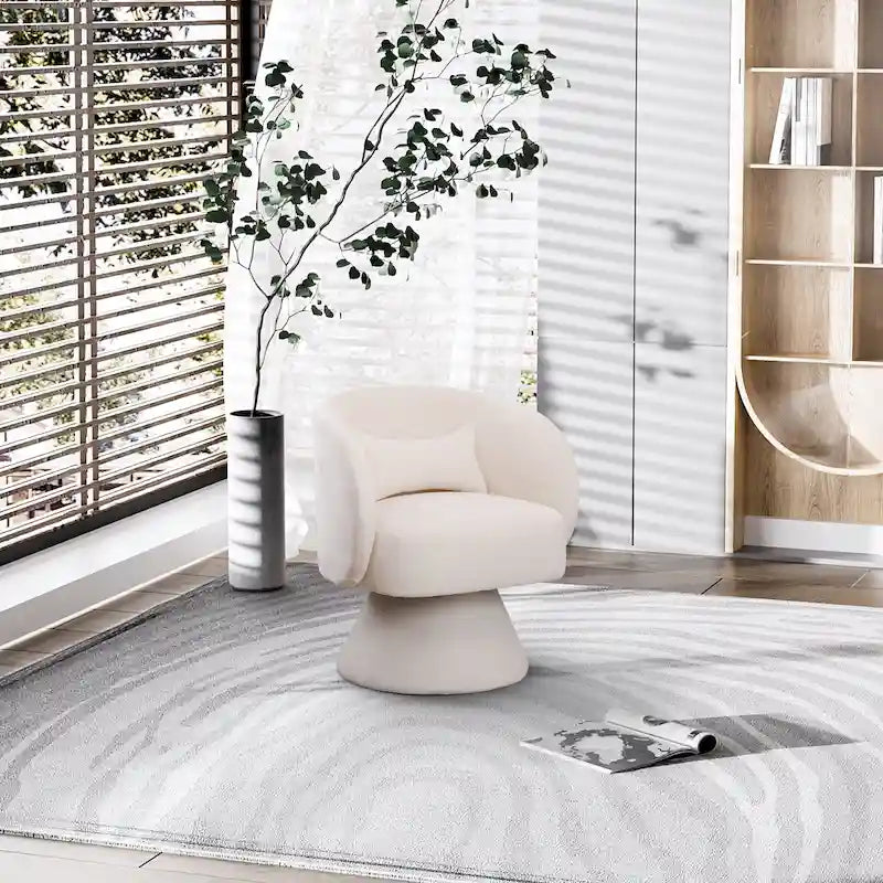 Moderne drehbare Kuschelsessel in Fassform mit 360-Grad-Drehfunktion