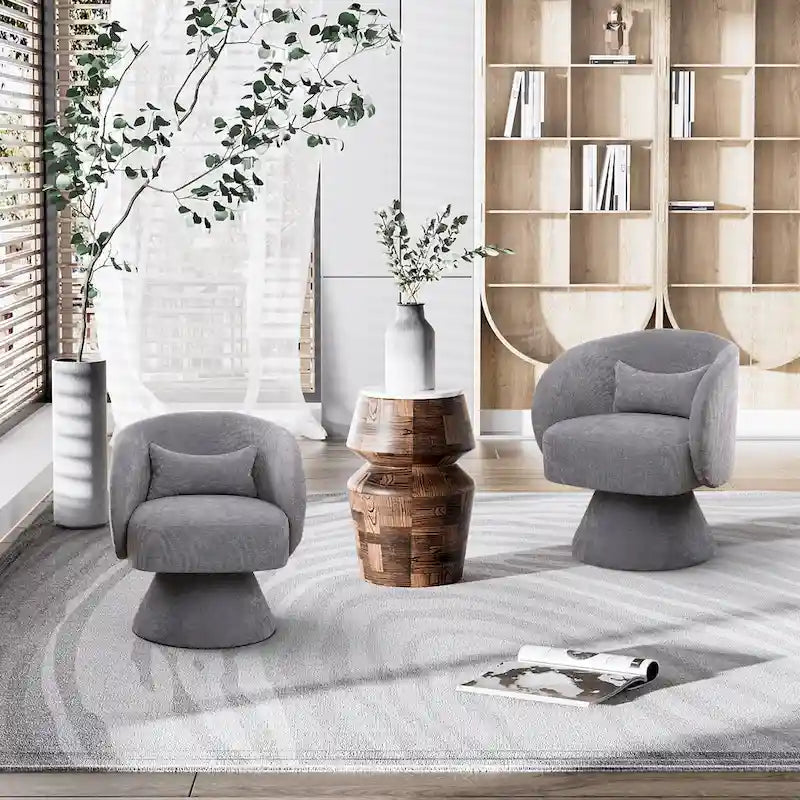 Moderne drehbare Kuschelsessel in Fassform mit 360-Grad-Drehfunktion