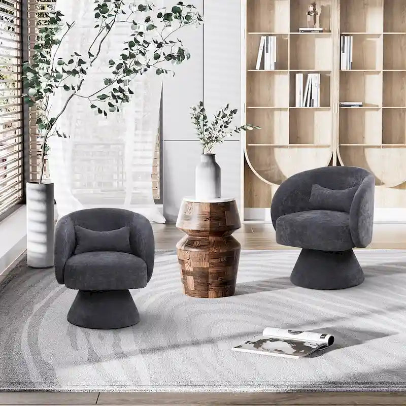 Moderne drehbare Kuschelsessel in Fassform mit 360-Grad-Drehfunktion