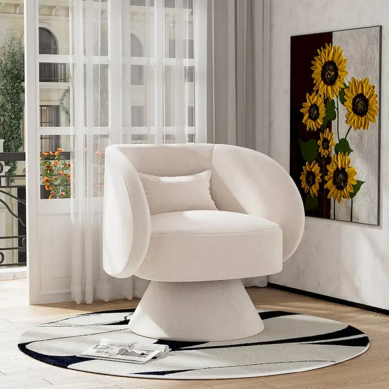 Moderne drehbare Kuschelsessel in Fassform mit 360-Grad-Drehfunktion
