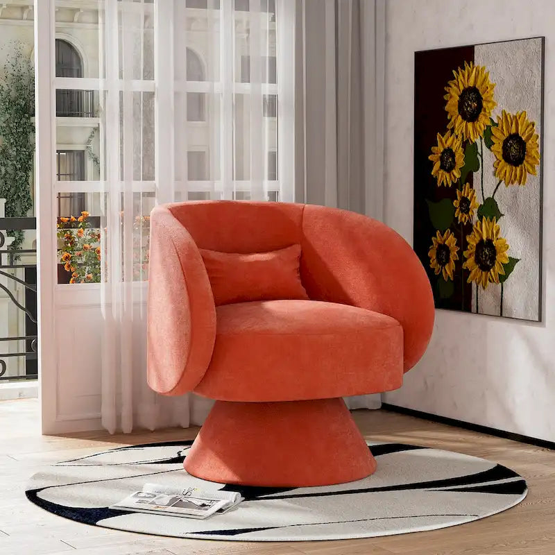 Moderne drehbare Kuschelsessel in Fassform mit 360-Grad-Drehfunktion