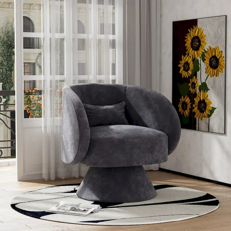 Moderne drehbare Kuschelsessel in Fassform mit 360-Grad-Drehfunktion