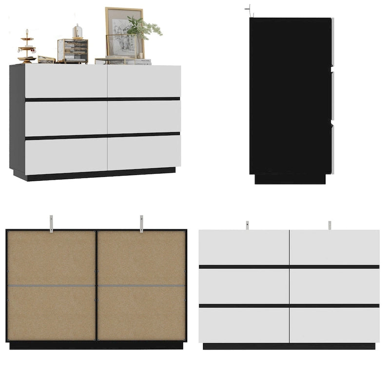 Kommode mit geräumigen Schubladen, grifflosem Design und Schubladen-Organizer