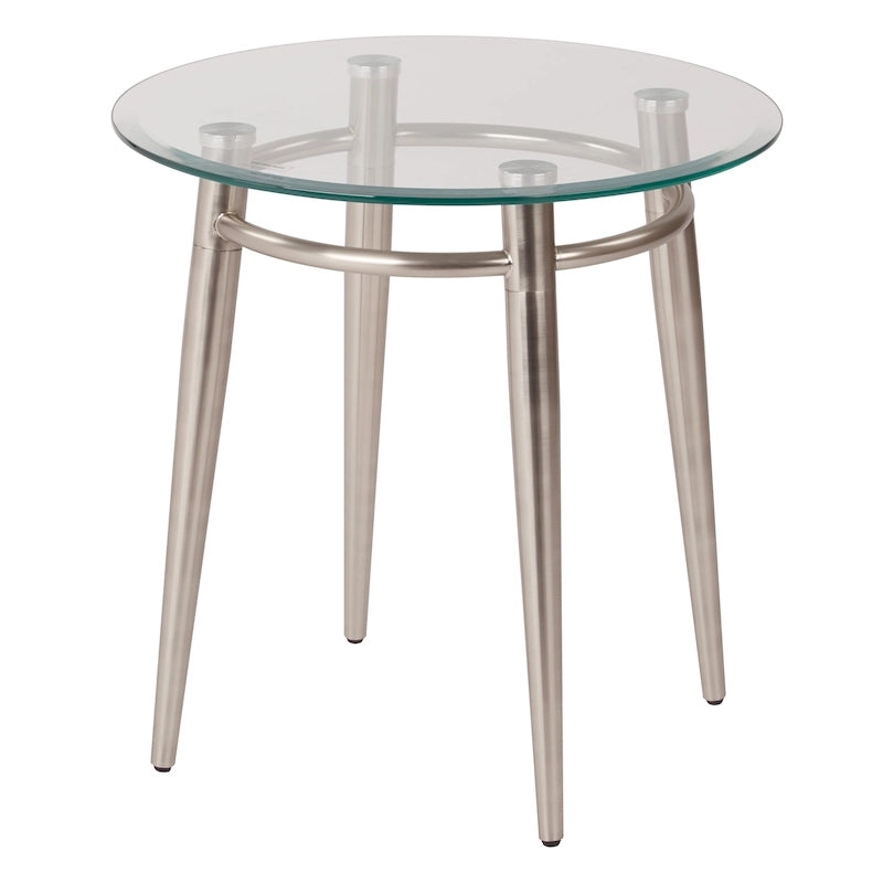 Runder Beistelltisch aus Glas im Mid-Century-Stil